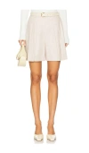 Theory Elasticized-waist Viscose Pull-on Shorts In Beige