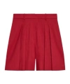 Theory Pleated Crunch Linen Shorts