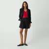 Theory Pleated Short In Good Linen In Black