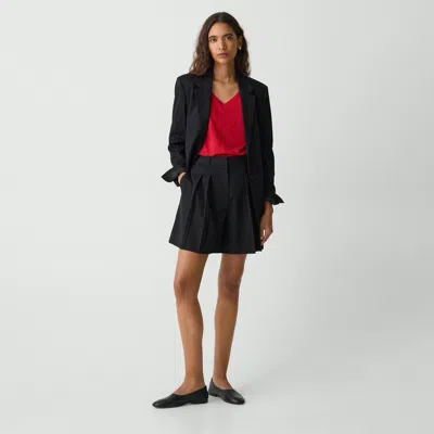 Theory Pleated Short In Good Linen In Black