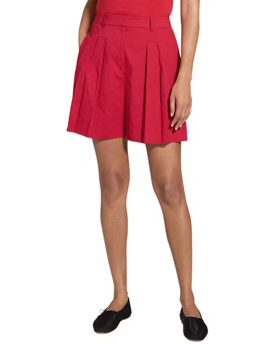Theory Pleated Short In Cherry