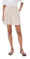 Theory Pleated Shorts Sand Multi In Sand Multi