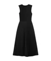 Theory 'midi Pleated Crew Neck Sleeveless Dress' In Black