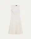 Theory Pleated-skirt Sleeveless Midi Dress In Wht