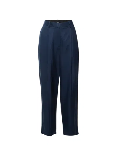 Pre-owned Theory Pleated Tailored Trousers In Blue
