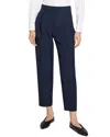Theory Pleated Taper Wool-blend Pant In Blue
