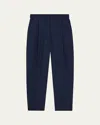 Theory Pleated Tapered Ankle Pants In Nocturne Navy