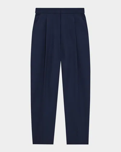 THEORY PLEATED TAPERED ANKLE PANTS