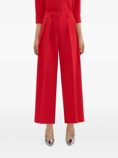 Theory Pleated Trousers In Red