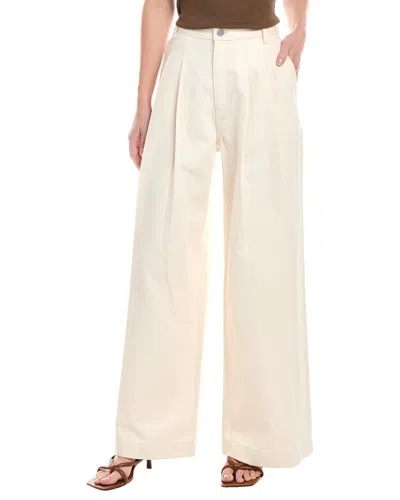 Theory Pleated Wide Leg Pant In White