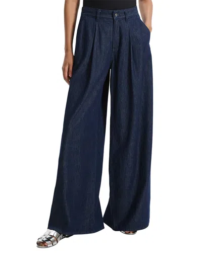 Theory Pleated Wide Leg Pant In Blue