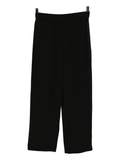 Theory Pleated Wide-leg Trousers In Black
