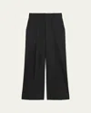 Theory Pleated Wide-leg Trousers In Black