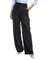 Theory Pleated Wool Pant In Black