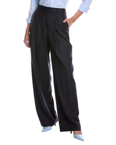 Theory Pleated Wool Pant In Black