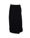 Theory Pleated Wrap Skirt In Black Crepe Polyester In Black