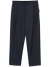 Theory Tapered High-rise Trousers In Wool-blend
