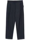 Theory Tapered High-rise Trousers In Wool-blend