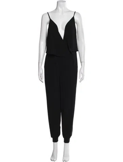 Pre-owned Theory Plunge Neckline Jumpsuit In Black