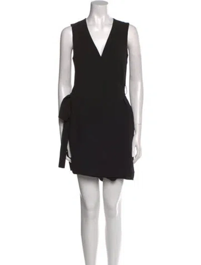 Pre-owned Theory Plunge Neckline Romper In Black
