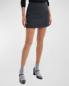 Theory Wool-blend Tweed High-waisted Mini Skirt In Chmg