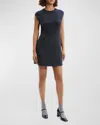 Theory Mixed Media Mini Dress In Chmg