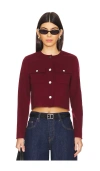 Theory Wool And Cashmere Cropped Cardigan Jacket In 科尔瓦多棕