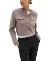Theory Wool And Cashmere Cropped Cardigan Jacket In Multi