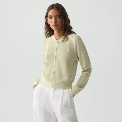Theory Pointelle Bomber Jacket In Crepe Knit