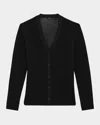 Theory Pointelle V-neck Cardigan In Black