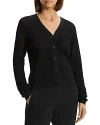 Theory Mini Pointelle Stitch Crepe Cardigan In Black