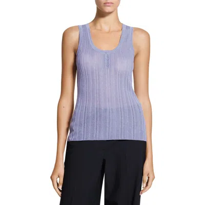 Theory Pointelle Knit Tank In Gray