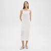 Theory Pointelle Midi Dress In Crepe Knit In White