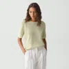 Theory Pointelle Tee In Crepe Knit