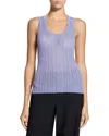 Theory Henley Tank Top In Wool-blend In Purple