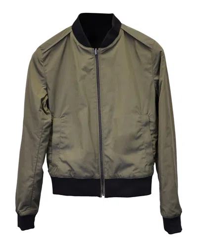 Theory Polish Ponte Reversible Bomber Jacket In Olive Green Polyester