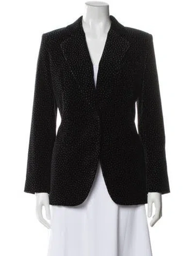 Pre-owned Theory Polka Dot Print Blazer In Black