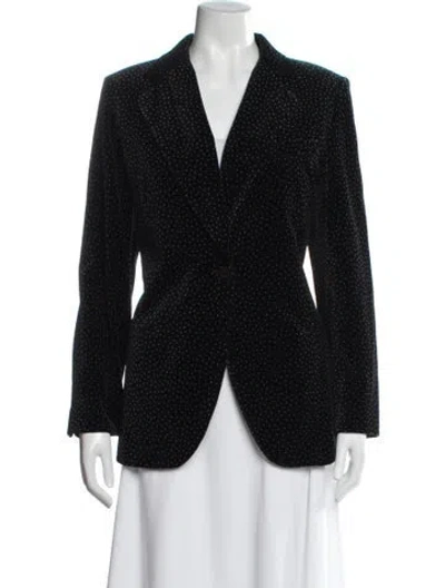 Pre-owned Theory Polka Dot Print Blazer In Black