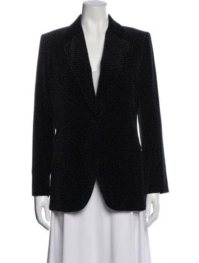 Pre-owned Theory Polka Dot Print Blazer In Black