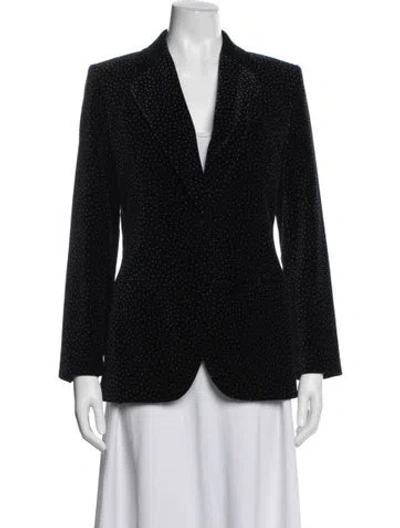 Pre-owned Theory Polka Dot Print Blazer In Black