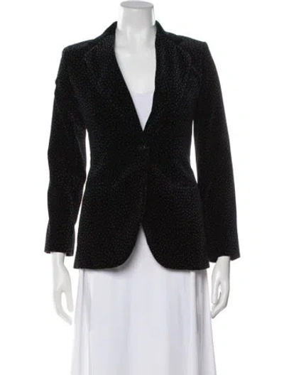 Pre-owned Theory Polka Dot Print Blazer In Black