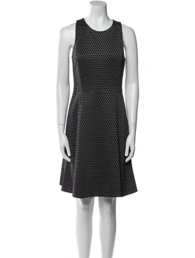 Pre-owned Theory Polka Dot Print Knee-length Dress In Gray