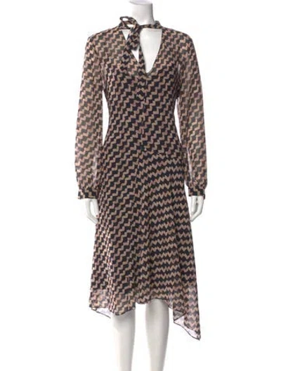 Pre-owned Theory Polka Dot Print Midi Length Dress In Multi