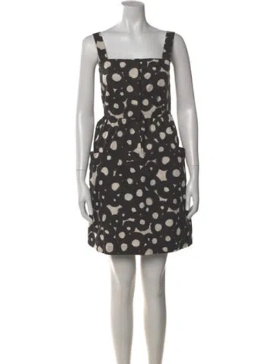 Pre-owned Theory Polka Dot Print Mini Dress In Black
