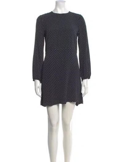Pre-owned Theory Polka Dot Print Mini Dress In Blue