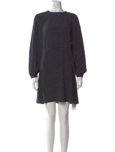 Pre-owned Theory Polka Dot Print Mini Dress In Blue