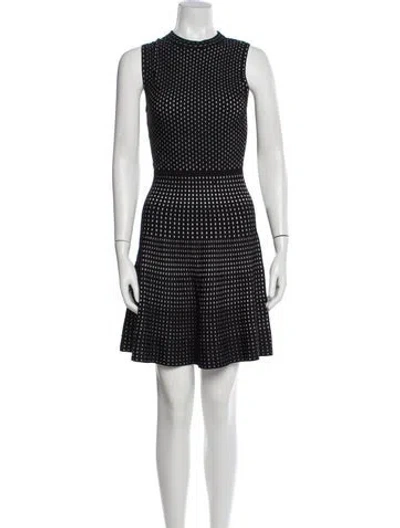 Pre-owned Theory Polka Dot Print Mini Dress W/ Tags In Black