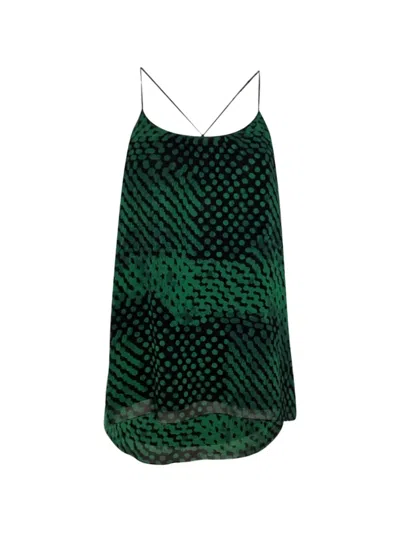 Pre-owned Theory Polka-dot Top In Black