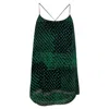 Theory Polka Dots Scoop Neck Camisole Tank Top In Green Silk In Green