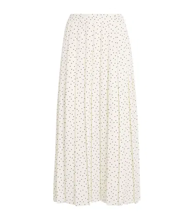 Theory Polka-dot Pleated Midi Skirt In Neutral